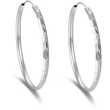 Nadčasové kruhové náušnice ze stříbra AGUC2272 Beneto / Průměr: 5 cm
