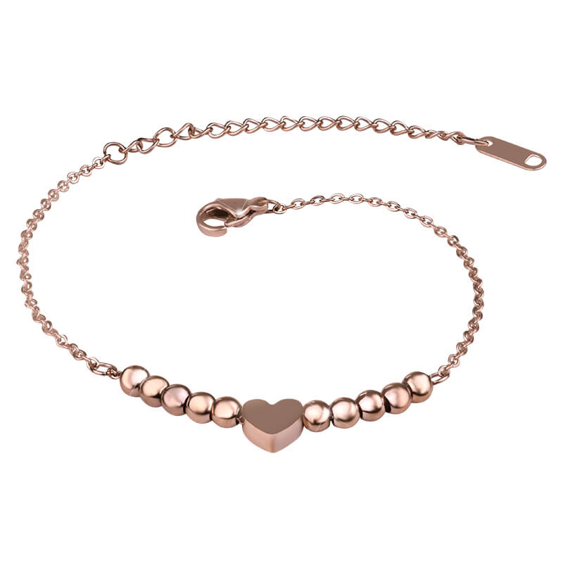 Bronzový řetízek na nohu se srdíčkem SW-WC109 Troli