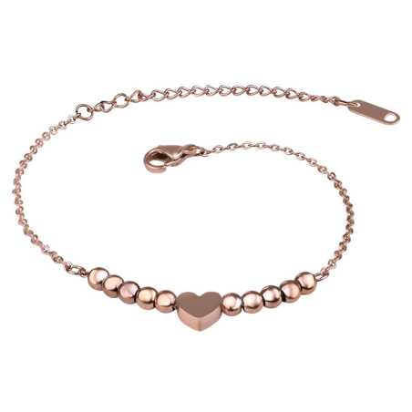 Bronzový řetízek na nohu se srdíčkem SW-WC109 Troli