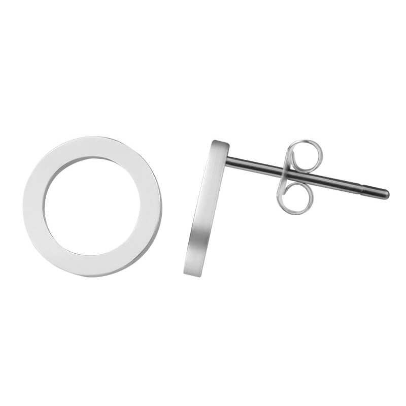 Jednoduché ocelové náušnice Kroužky Troli