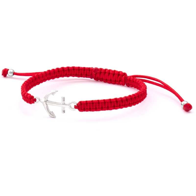 Šňůrkový červený kabala náramek Kotva AGB548 Beneto Exclusive Šňůrkový červený kabala náramek Kotva AGB548 Beneto Exclusive