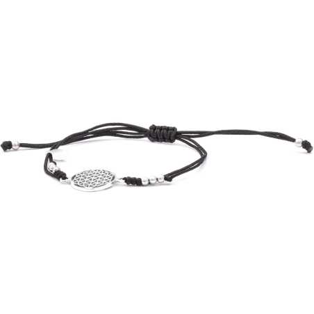 Stylový černý šňůrkový kabala náramek Mandala AGB560 Beneto Exclusive