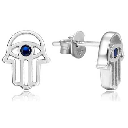 Stříbrné náušnice Hamsa / ruka Fatimy AGUP2242 Beneto