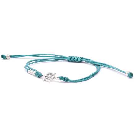 Šňůrkový tyrkysový kabala náramek Kormidlo AGB572 Beneto Exclusive