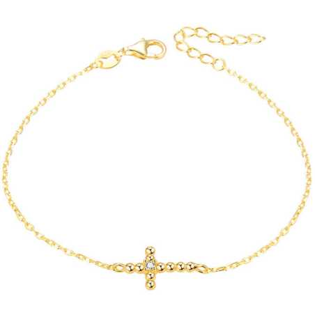 Pozlacený náramek s křížkem AGB580/21-GOLD Beneto