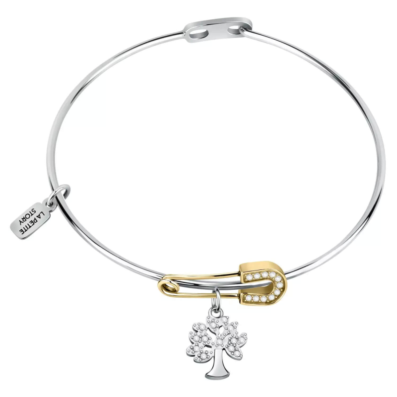 Pevný ocelový náramek s přívěsky Family LPS05ASF10 La Petite Story Pevný ocelový náramek s přívěsky Family LPS05ASF10 La Petite Story