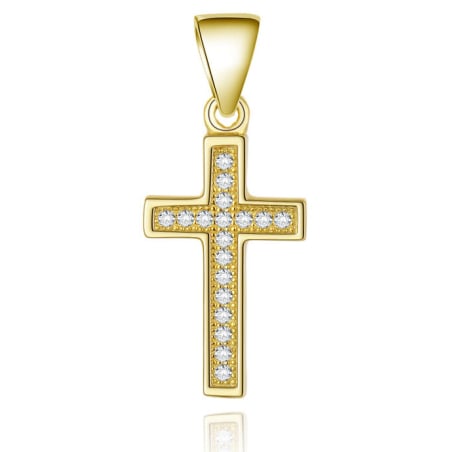 Pozlacený stříbrný přívěsek Křížek AGH589-GOLD Beneto