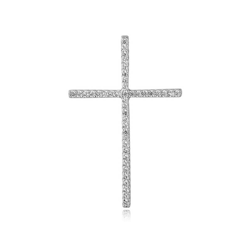 Stříbrný přívěsek se zirkony Křížek AGH590 Beneto
