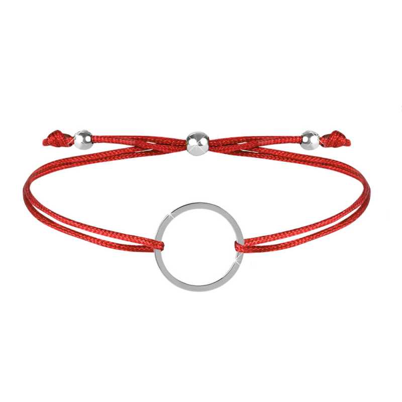 Šňůrkový náramek s kruhem červená/ocelová Troli Šňůrkový náramek s kruhem červená/ocelová Troli