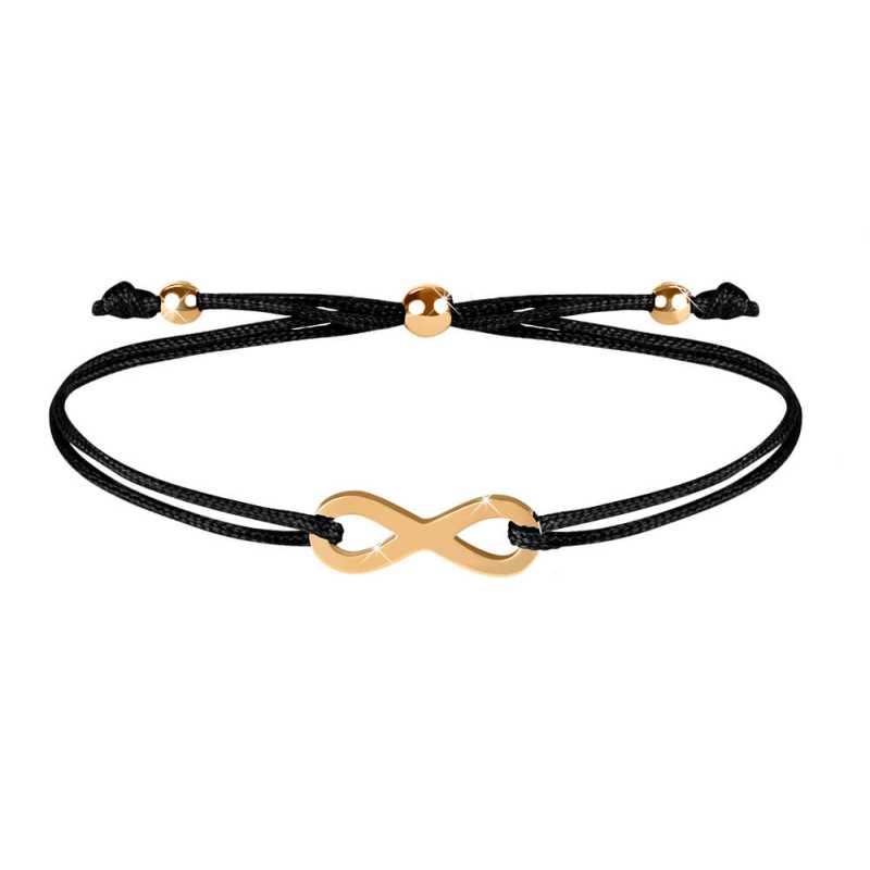 Šňůrkový náramek s nekonečnem černá/zlatá Troli Šňůrkový náramek s nekonečnem černá/zlatá Troli