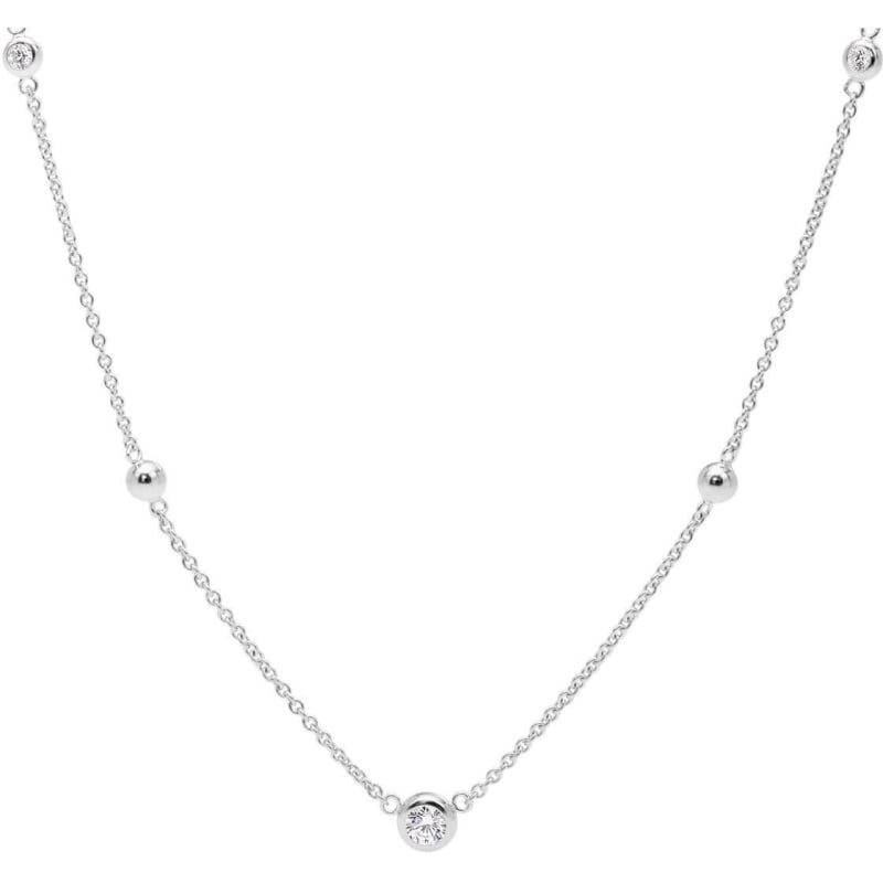 Stříbrný náhrdelník s krystaly JFS00453040 Fossil