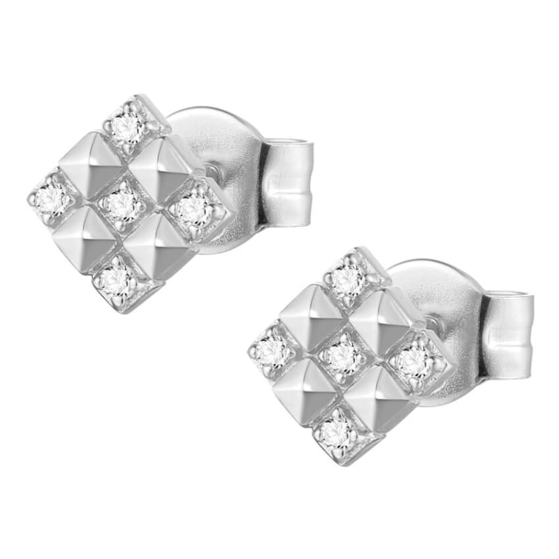 Třpytivé stříbrné náušnice Cubica RZO038 Rosato