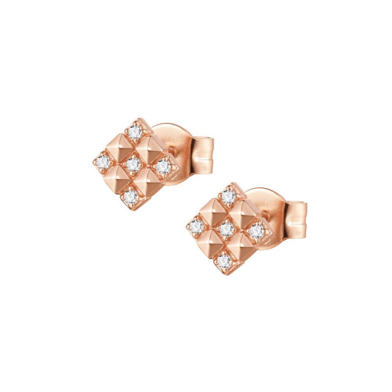 Třpytivé bronzové náušnice Cubica RZO039 Rosato Třpytivé bronzové náušnice Cubica RZO039 Rosato