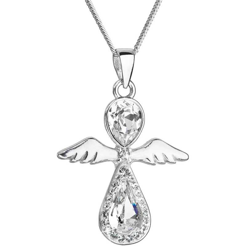 Něžný stříbrný náhrdelník Anděl s krystaly Swarovski 32072.1 (řetízek, přívěsek) Evolution Group Něžný stříbrný náhrdelník Anděl s krystaly Swarovski 32072.1 (řetízek, přívěsek) Evolution Group