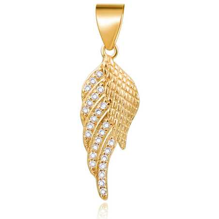 Stříbrný přívěsek se zirkony Andělské křídlo AGH594-GOLD Beneto