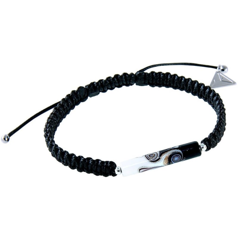 Partnerský náramek Shamballa Black & White s unikátní perlou Lampglas BSHX11 Lampglas