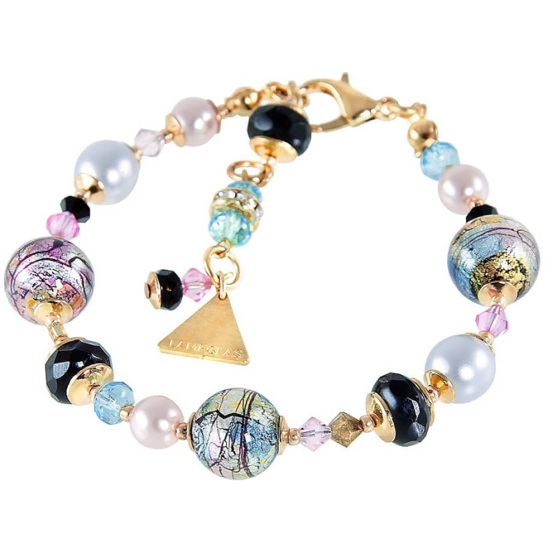 Mysteriózní náramek Gold Fantasy s 24karátovým zlatem a ryzím stříbrem v perle Lampglas BP38 Lampglas Mysteriózní náramek Gold Fantasy s 24karátovým zlatem a ryzím stříbrem v perle Lampglas BP38 Lampglas