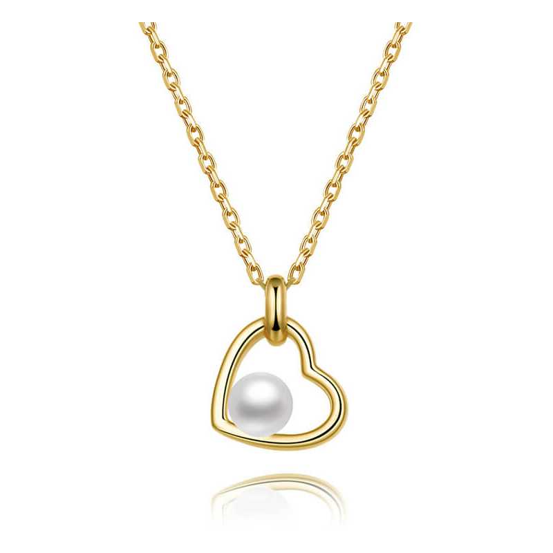 Pozlacený stříbrný náhrdelník s říční perlou AGS1230/47P-GOLD Beneto Pozlacený stříbrný náhrdelník s říční perlou AGS1230/47P-GOLD Beneto