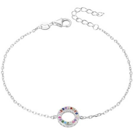 Moderní stříbrný náramek se zirkony AGB581/21 Beneto