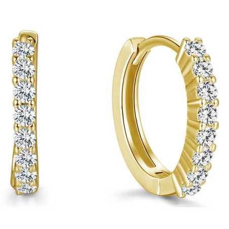 Pozlacené kruhové stříbrné náušnice AGU1152-GOLD Beneto