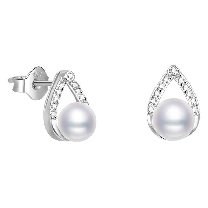 Elegantní stříbrné náušnice pecky s pravou sladkovodní perlou AGUP2266P Beneto Elegantní stříbrné náušnice pecky s pravou sladkovodní perlou AGUP2266P Beneto
