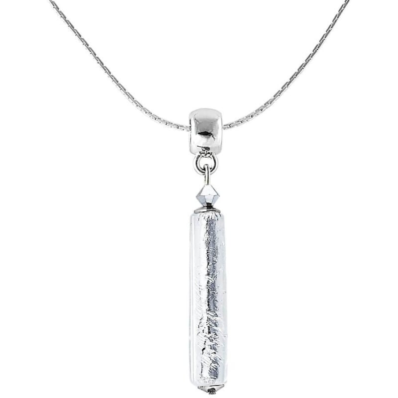 Křišťálový náhrdelník Ice Queen s ryzím stříbrem v perle Lampglas NPR3 Lampglas