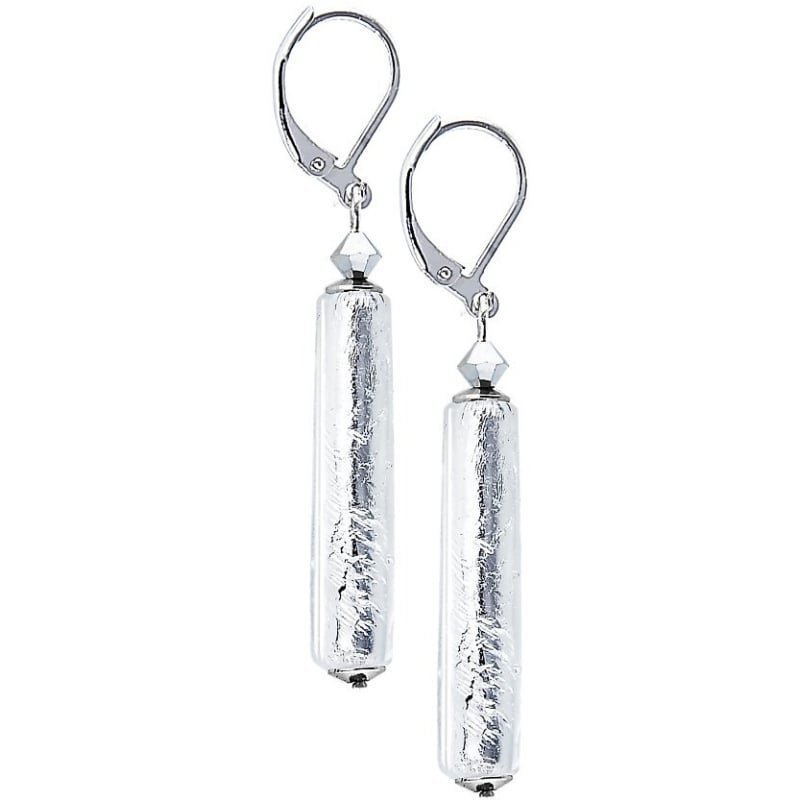 Křišťálové náušnice Ice Queen s ryzím stříbrem v perle Lampglas EPR3 Lampglas