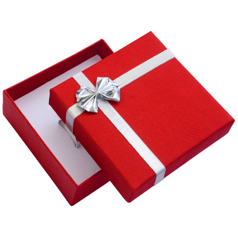 Červená krabička s mašlí na střední sadu ET-5/A7/Ag Jk Box