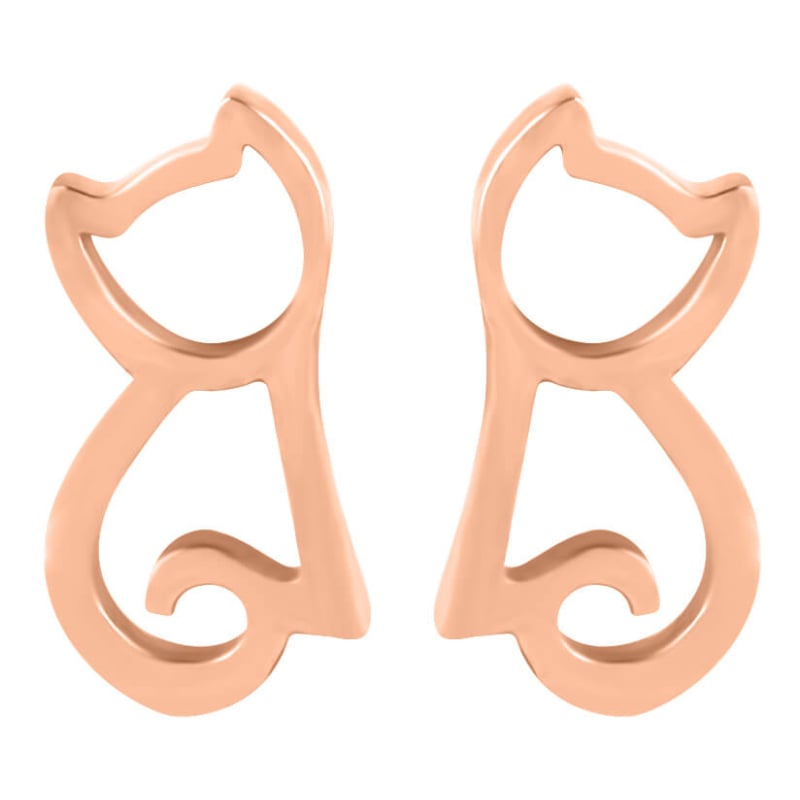 Moderní bronzové náušnice Kočka Troli