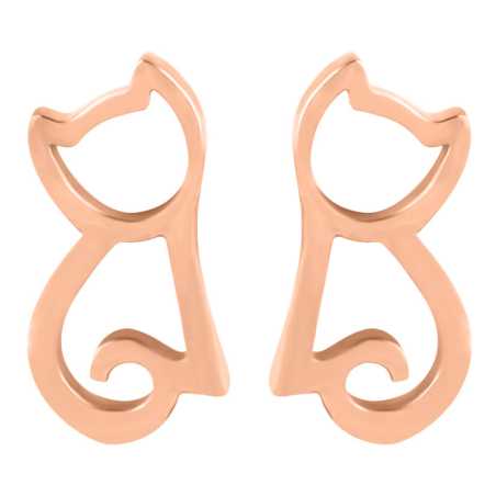 Moderní bronzové náušnice Kočka Troli