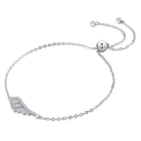 Módní stříbrný náramek s andělským křídlem B0000440 Moiss