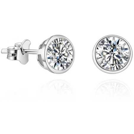 Půvabné náušnice pecky s třpytivým zirkonem AGUP Beneto / Průměr: 0,3 cm