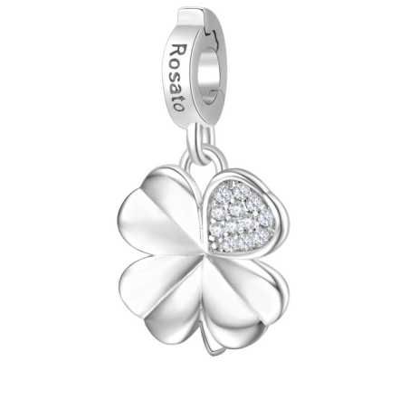 Stříbrný přívěsek se zirkony Čtyřlístek Storie RZ182R Rosato