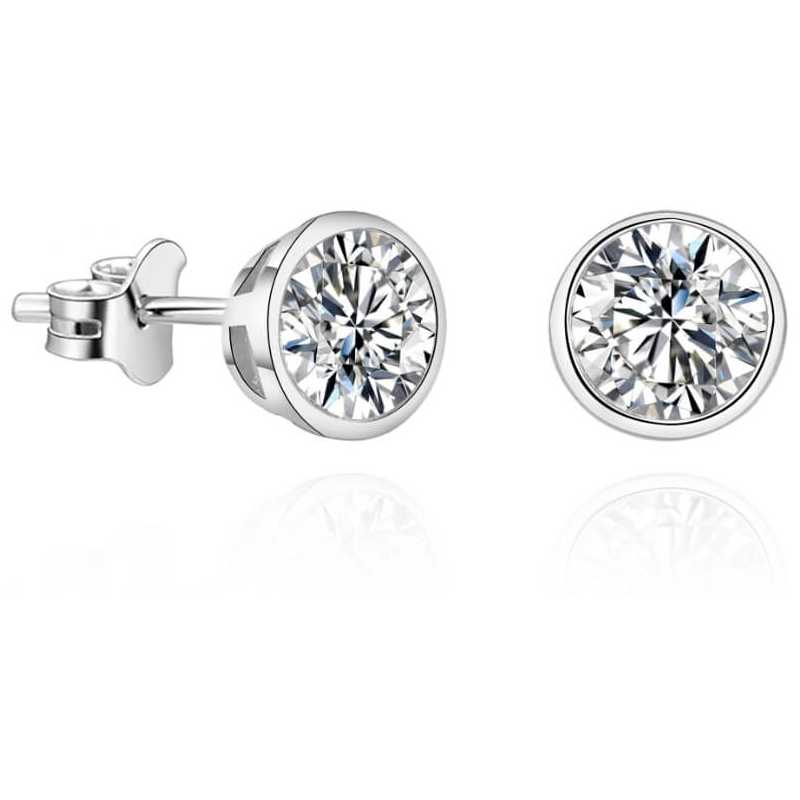 Půvabné náušnice pecky s třpytivým zirkonem AGUP Beneto / Průměr: 0,4 cm