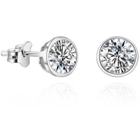 Půvabné náušnice pecky s třpytivým zirkonem AGUP Beneto / Průměr: 0,5 cm