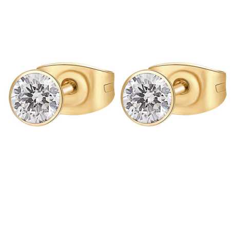 Třpytivé pozlacené náušnice z oceli Chakra BHKE049 Brosway