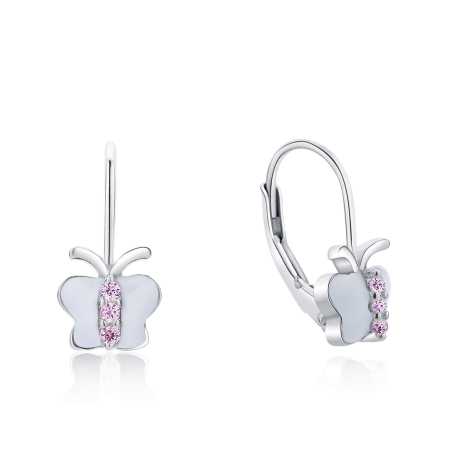 Hravé stříbrné náušnice Motýlci E0000669 Moiss