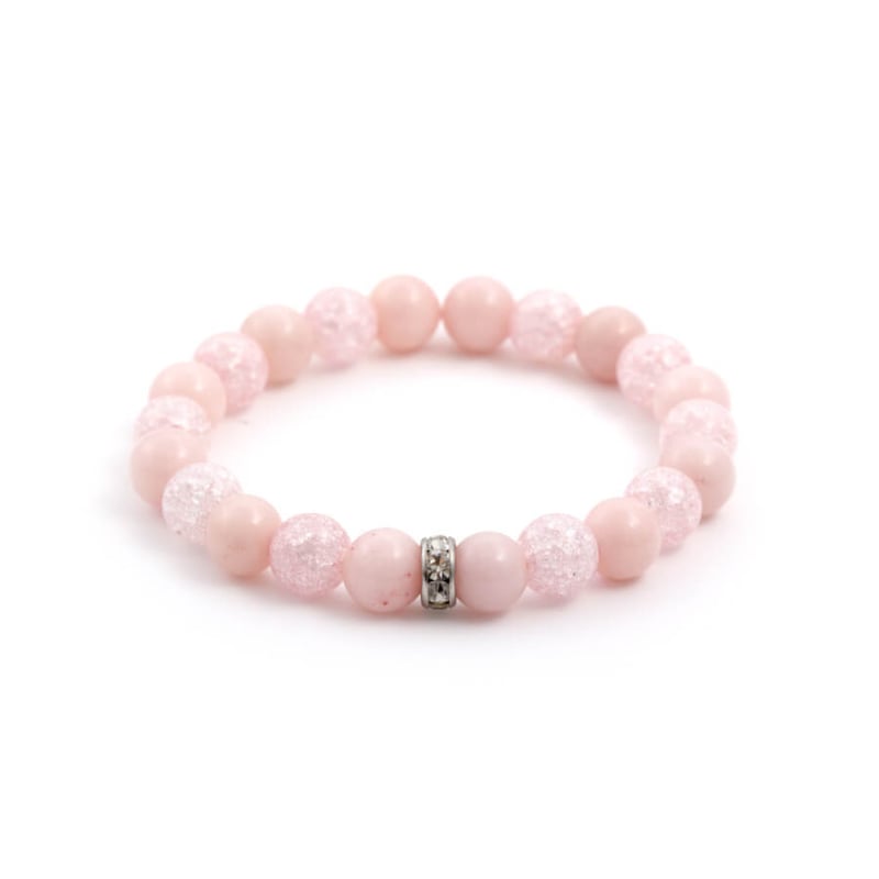 Korálkový náramek z jadeitu a syntetického křišťálu MINK04/17 Agato