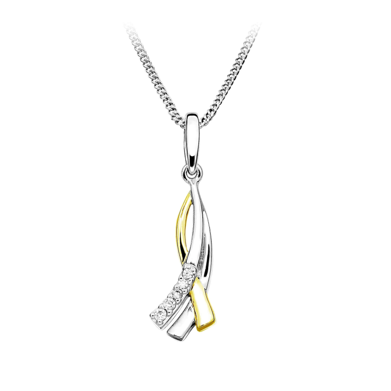 Elegantní stříbrný bicolor přívěsek P0000601 Moiss Elegantní stříbrný bicolor přívěsek P0000601 Moiss