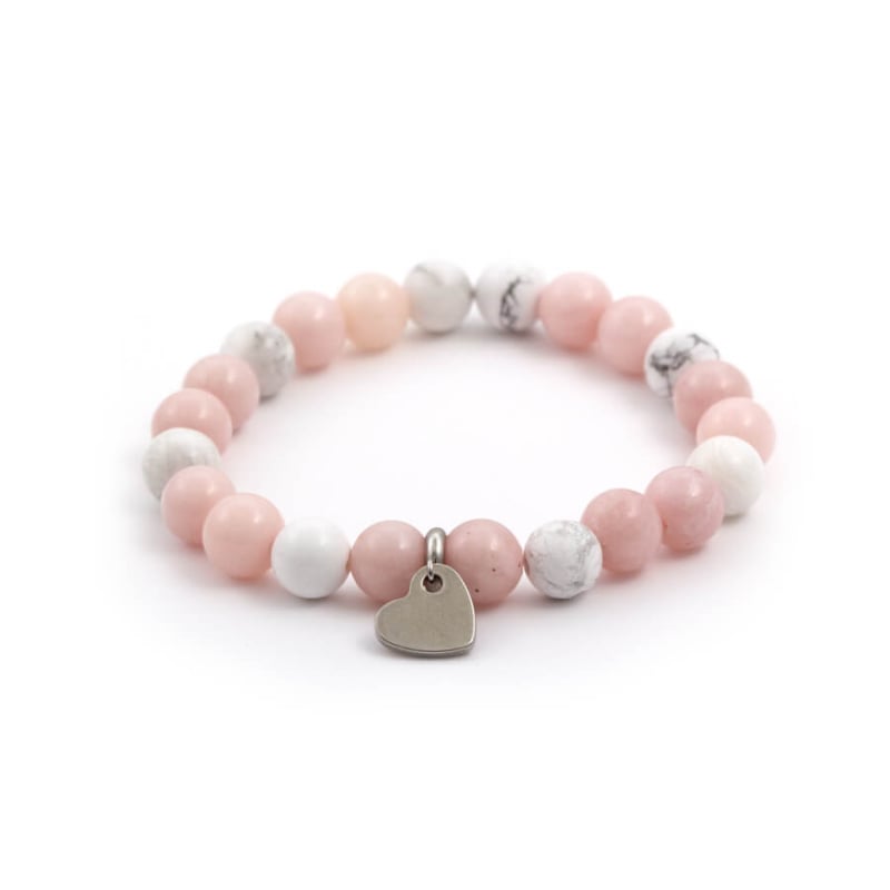 Korálkový náramek z jadeitu a howlitu MINK05/17 Agato Korálkový náramek z jadeitu a howlitu MINK05/17 Agato