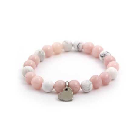 Korálkový náramek z jadeitu a howlitu MINK05/17 Agato