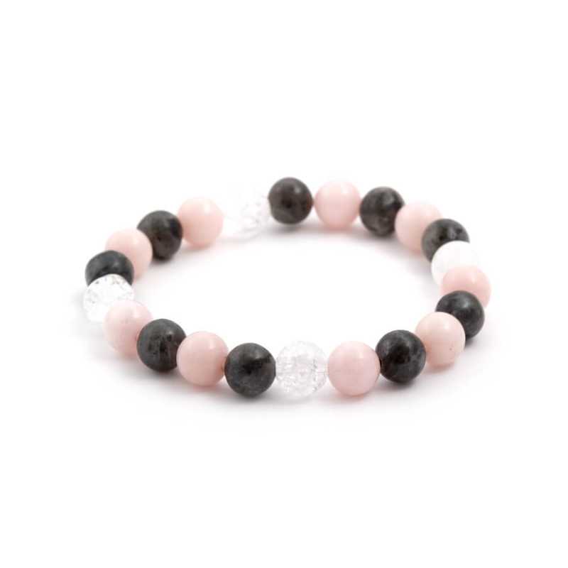 Korálkový náramek z jadeitu, křišťálu a labradoritu MINK09/17 Agato