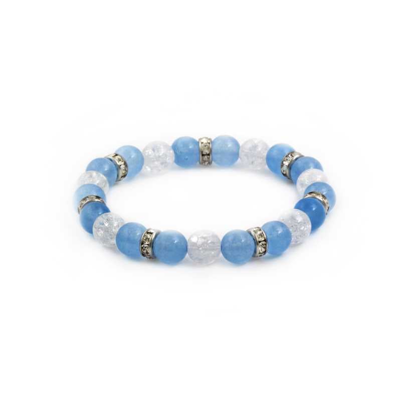 Korálkový náramek z malajského nefritu a křišťálu MINK105/17 Agato