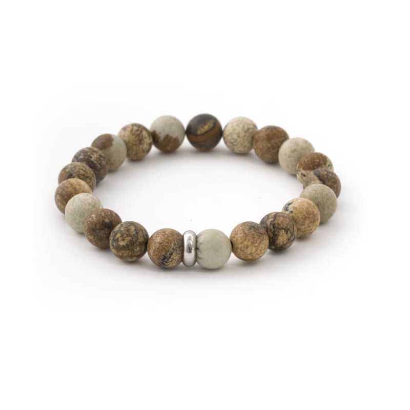 Korálkový náramek z jaspisu MINK108 Agato / Délka: 17 cm