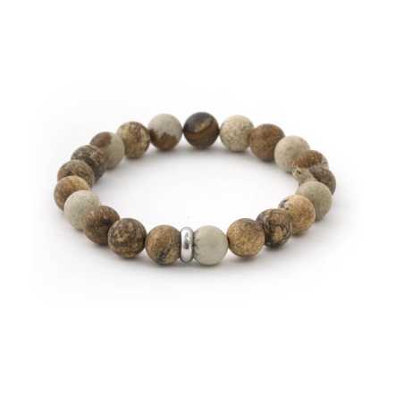 Korálkový náramek z jaspisu MINK108 Agato / Délka: 17 cm