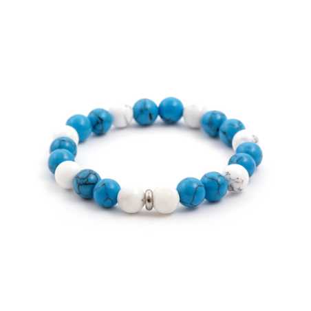 Korálkový náramek z howlitu MINK17/17 Agato