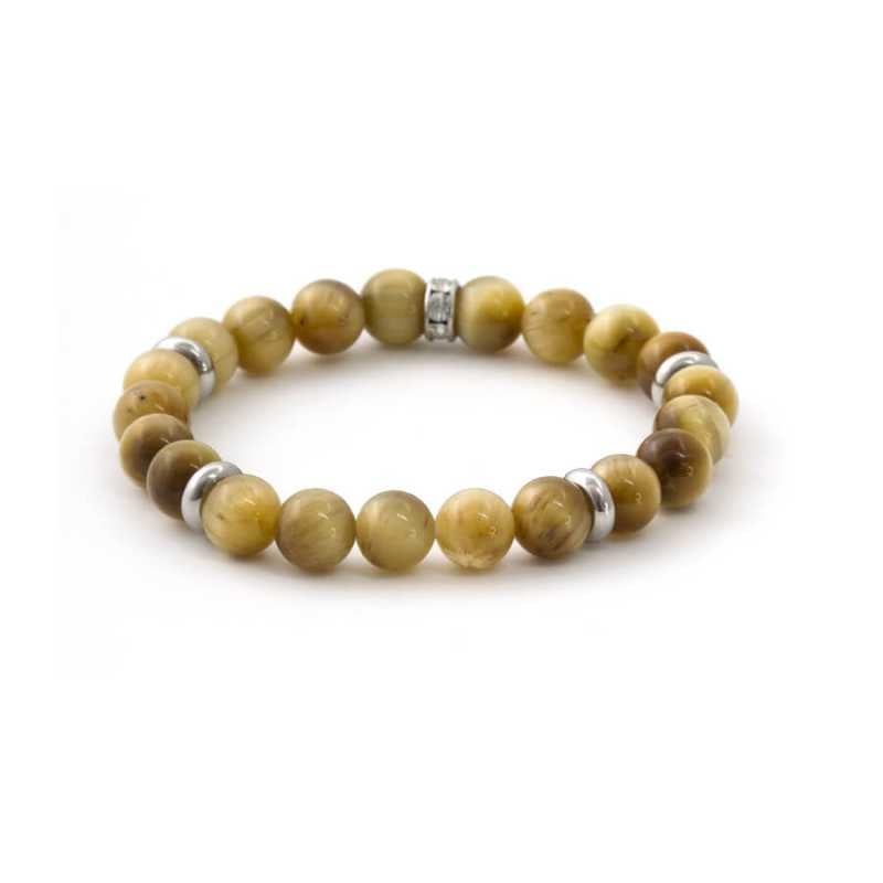 Korálkový náramek ze slunečního tygřího oka MINK109/17 Agato
