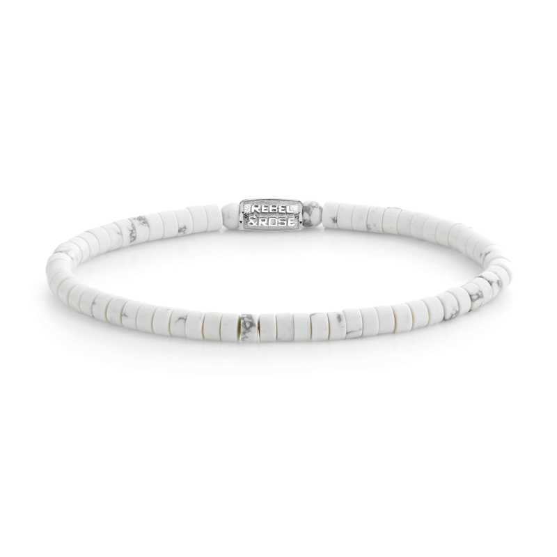 Bílý korálkový náramek Virgin White RR-40081-S Rebel&Rose / Rozměr: 19 cm - L