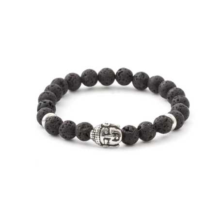 Korálkový náramek z lávového kamene MINK120 Agato / Délka: 19 cm