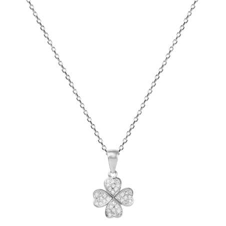Stříbrný náhrdelník se čtyřlístkem AGS1141/47 (řetízek, přívěsek) Beneto